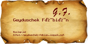 Geyduschek Fábián névjegykártya